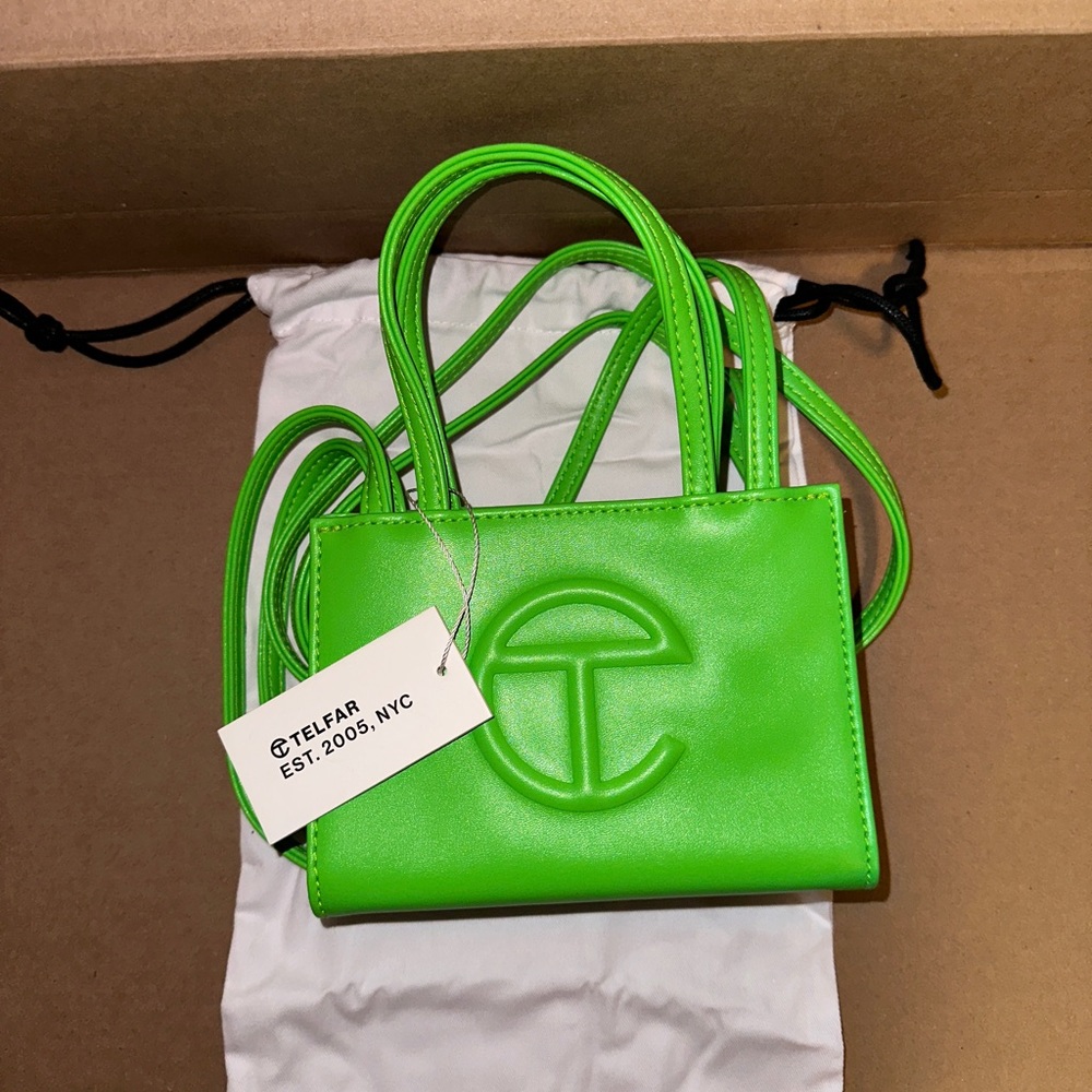 Telfar Small Highlighter Green Bag